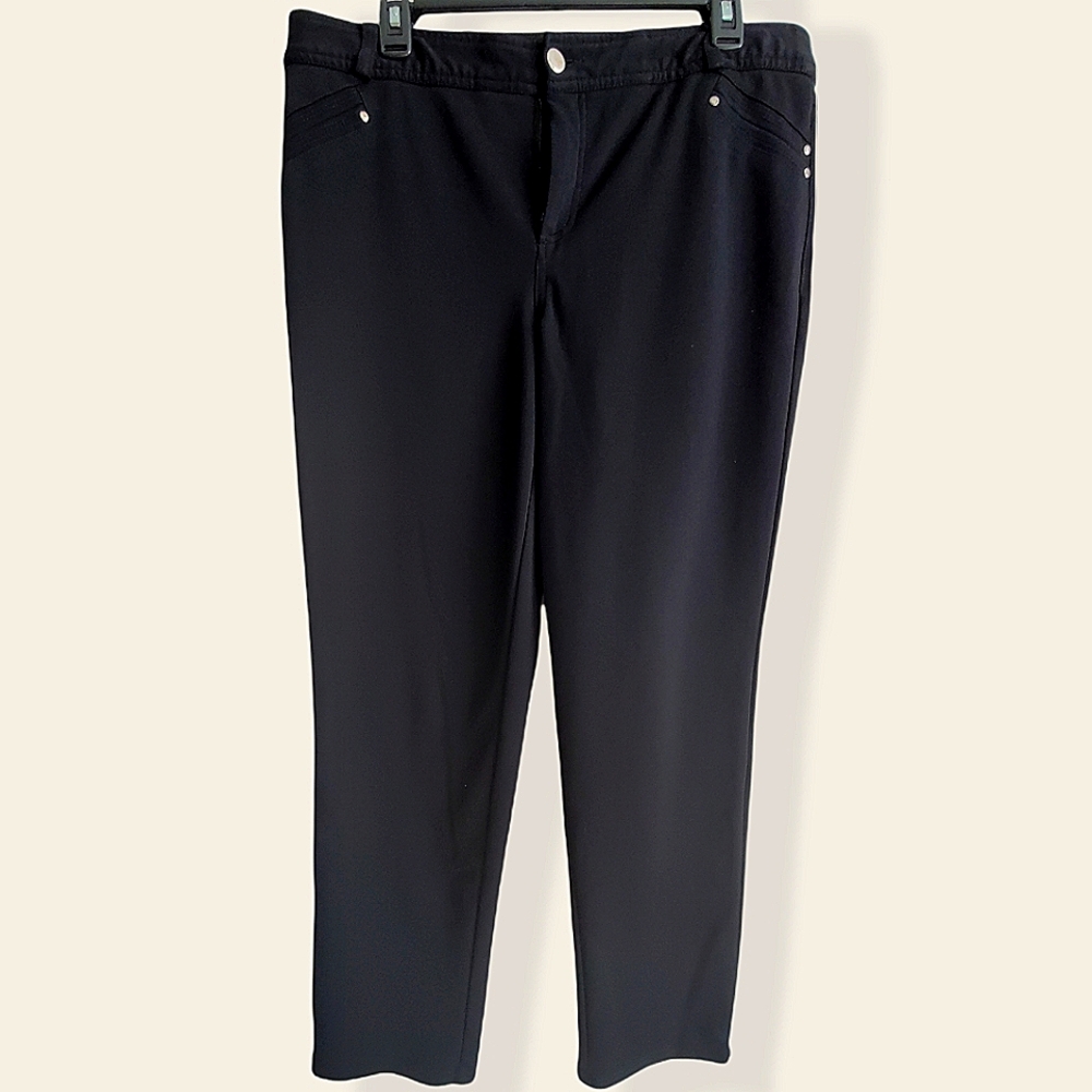 Style and Co Black Knit Pants Sz 14 - Picture 1 of 3